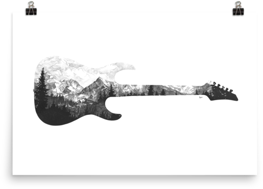 Limited Edition Guitar Art Print - Bass Guitar Clipart (600x600), Png Download