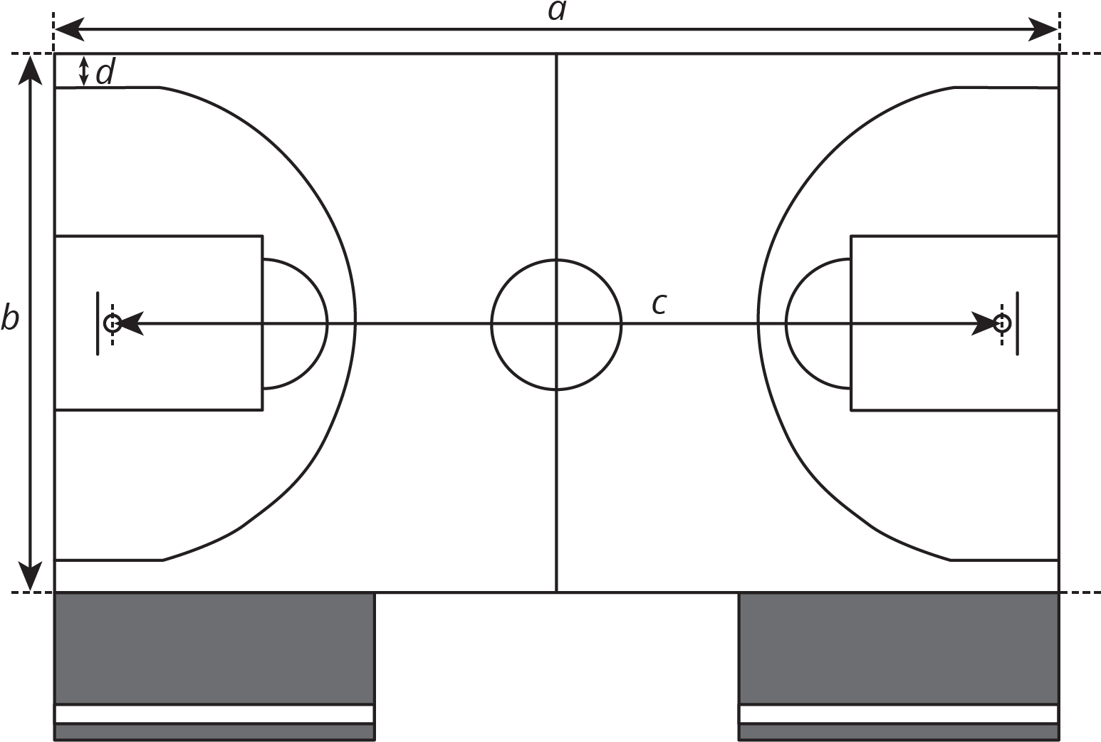 Basketball Court Scale Meter Clipart (1548x1058), Png Download