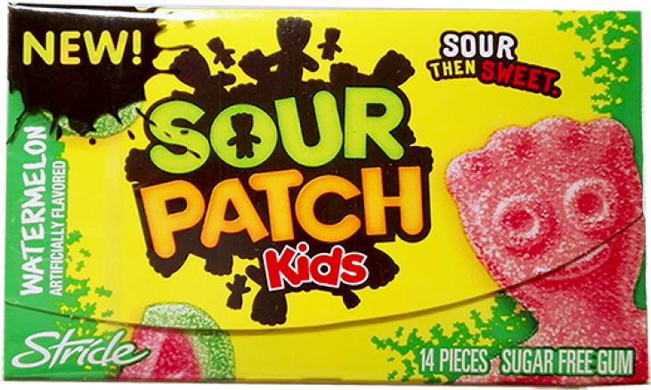 Sour Patch Kids Watermelon Png - Sour Patch Kids Gum Clipart (800x505), Png Download