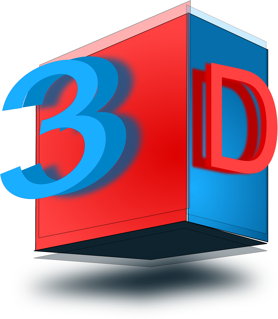 Cube 3d Blue Red Movies Png Image - Imagenes 3d Azul Y Rojo Clipart (1132x1280), Png Download