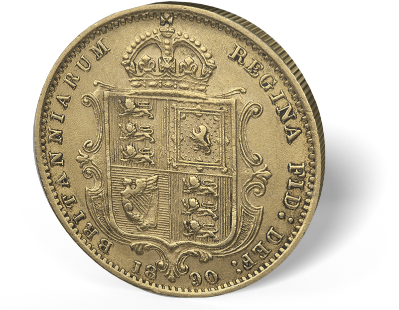 Picture Of English 1/2 Sovereign Gold Coin - Coin Clipart (800x650), Png Download