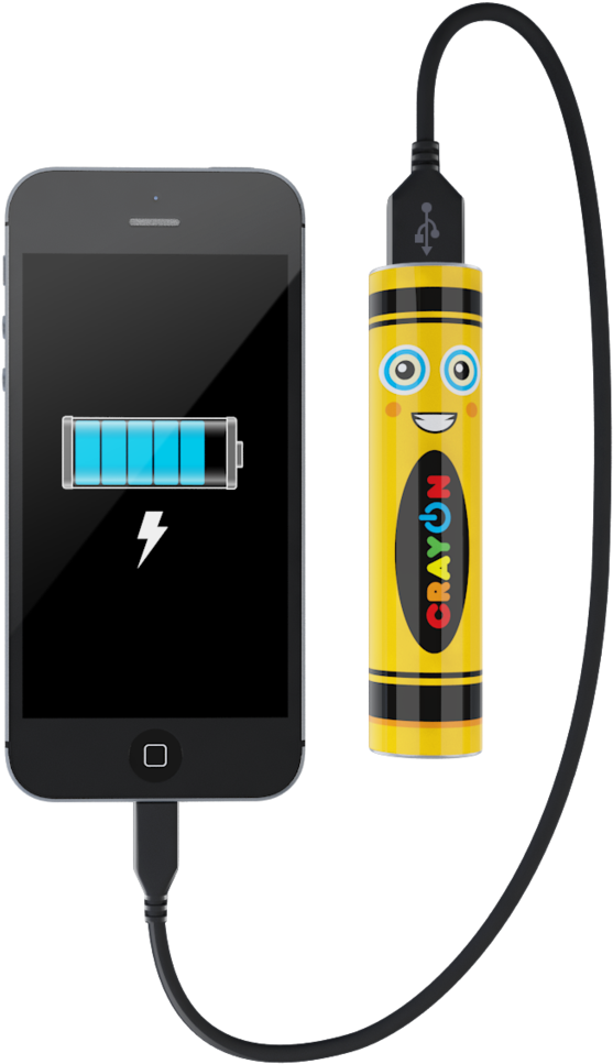 Crayon Yellow Mimopowertube 2600mah , Png Download - Gadget Clipart (557x967), Png Download