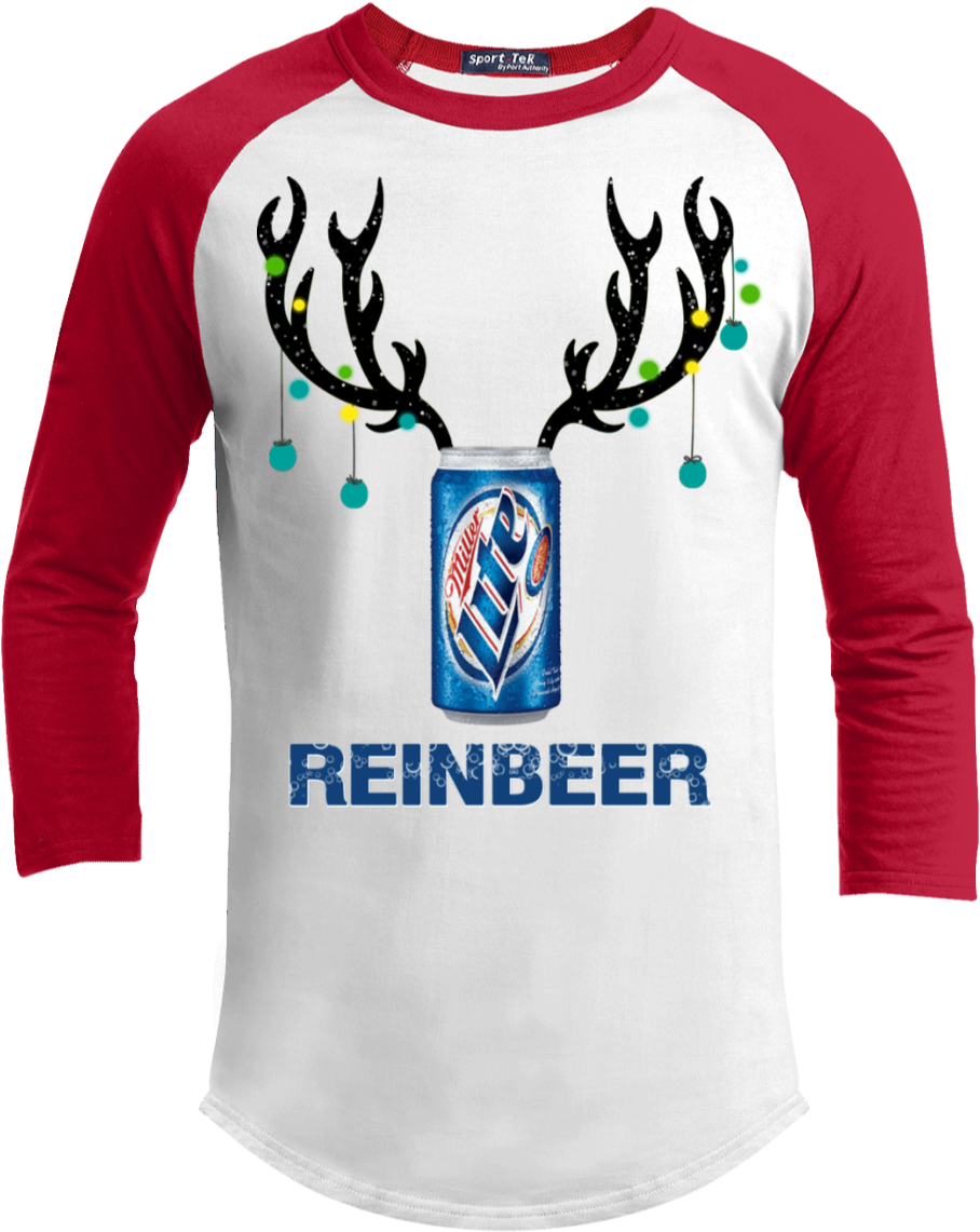Miller Lite Reinbeer Funny Beer Reindeer Christmas - Reindeer And Bud Light Clipart (908x1141), Png Download
