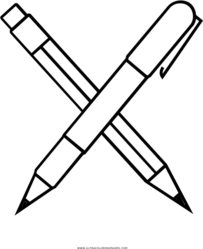 School Supplies Coloring Page - Drawing Clipart (1000x1000), Png Download