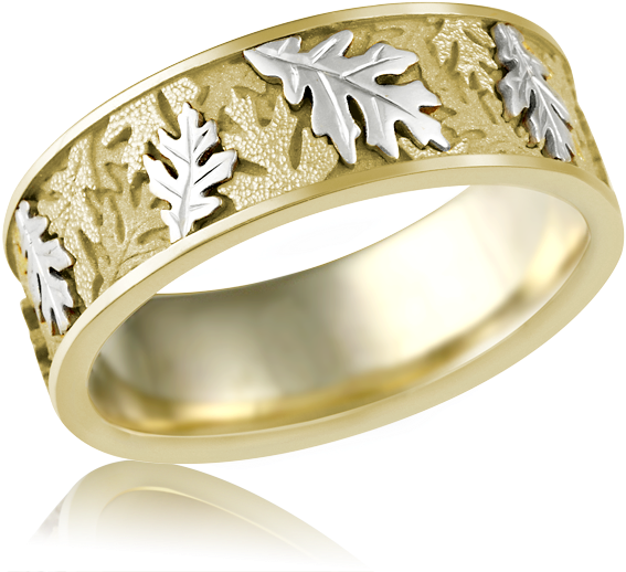 Leaf Ring Png - Oak Leaves Wedding Ring Clipart (600x600), Png Download
