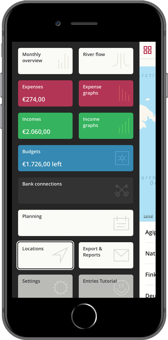 The Locations Tab Displays A Map With All The Expenses - App Finance Clipart (632x1201), Png Download