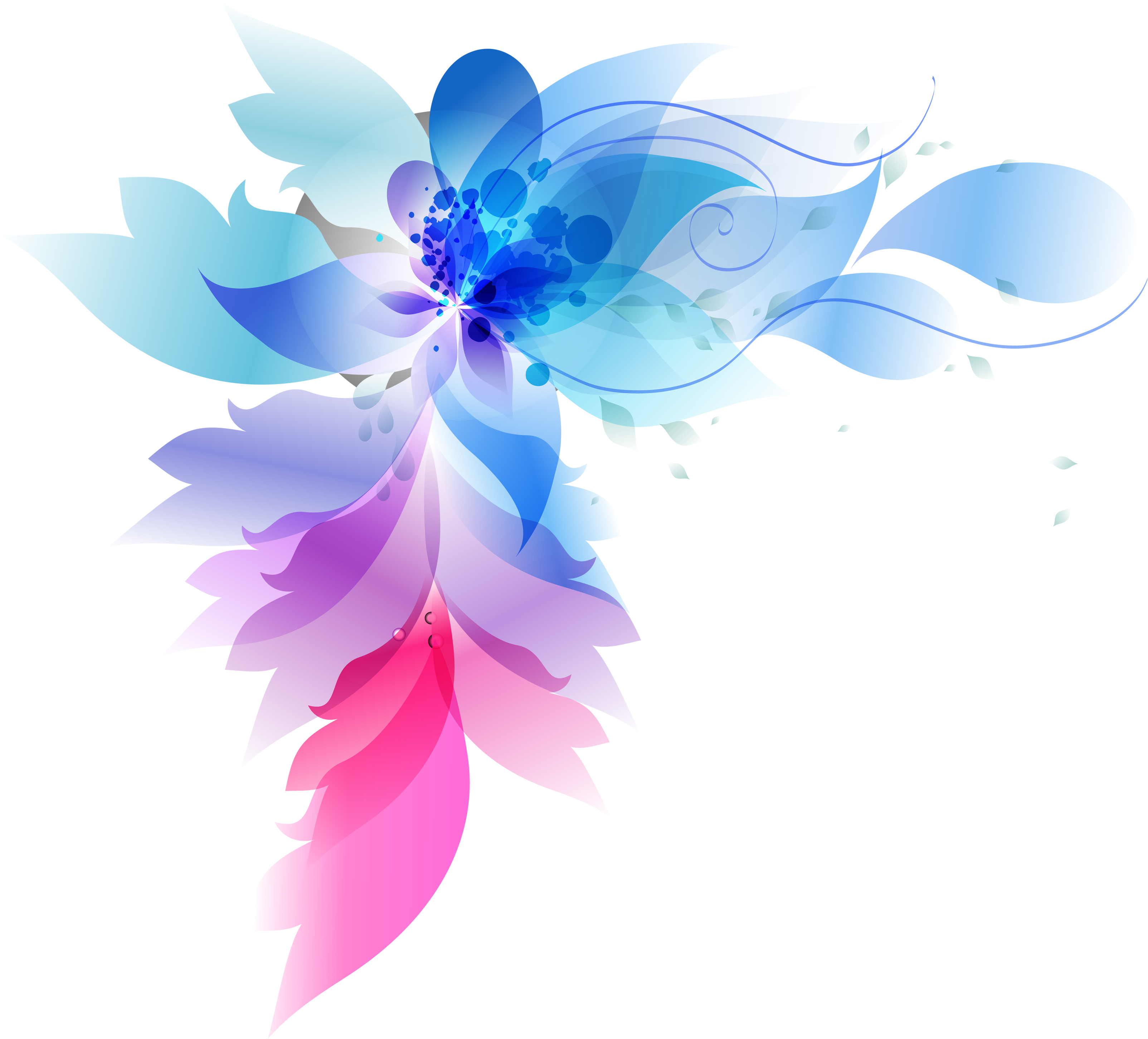 Colorful Abstract Flowers Transprent - Abstract Flower Art Png Clipart (3318x3055), Png Download