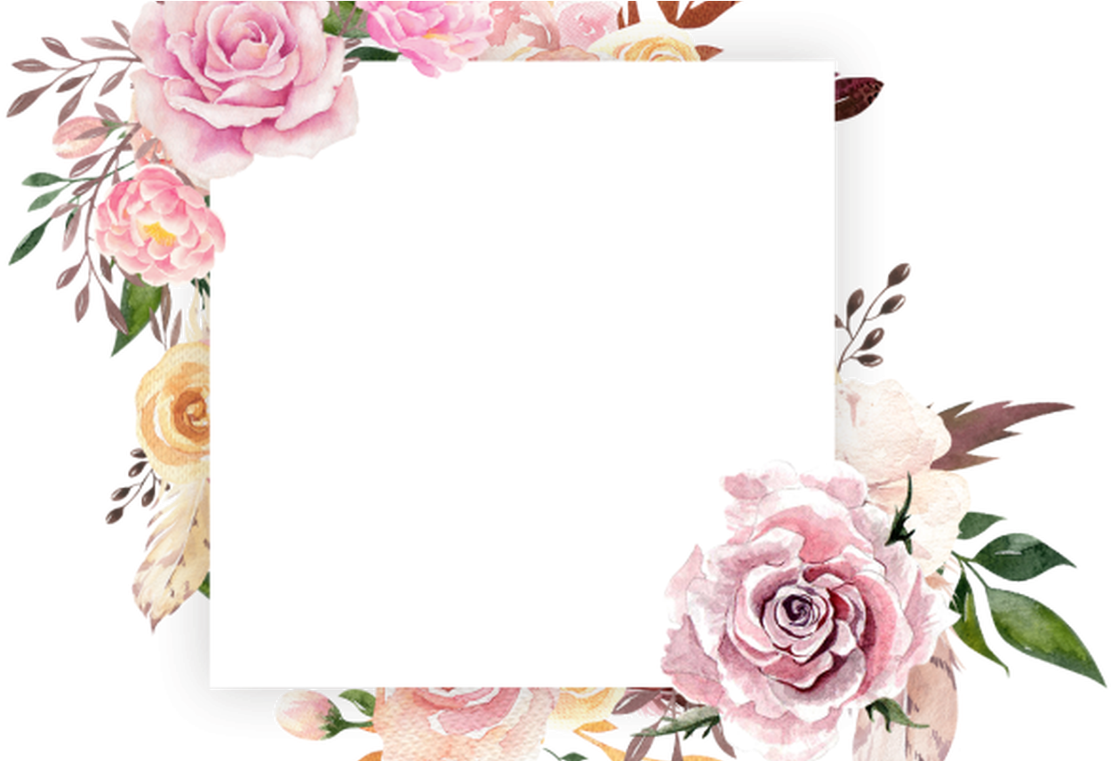 Beautiful Hand Paint Watercolor Floral Wreath Border, - Watercolor Floral Wreath Png Clipart (1368x855), Png Download