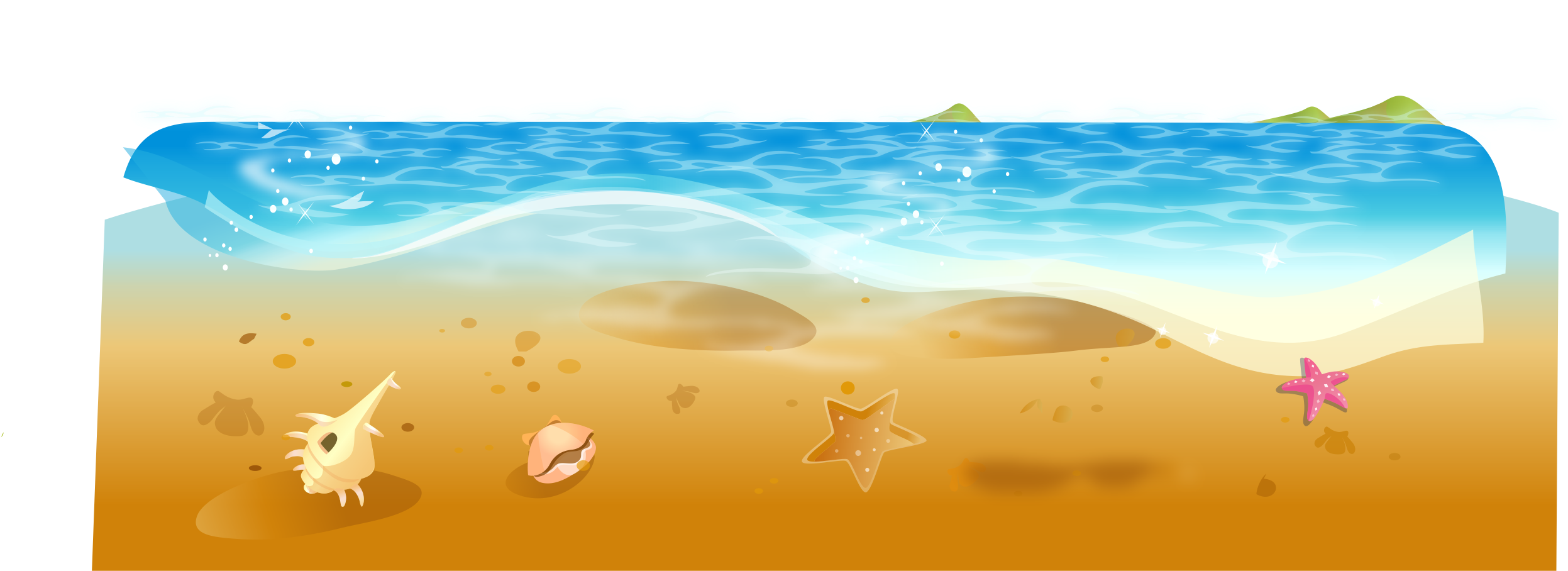 Beach Illustrations - Singing Sand Clipart (2628x932), Png Download
