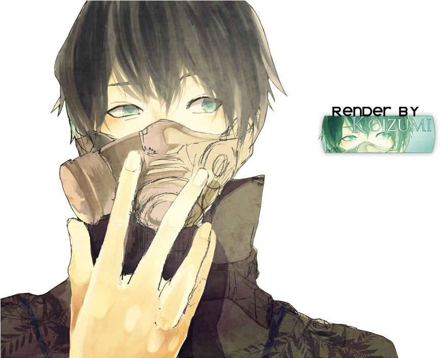 Anime Boy With Mask Clipart - Anime Boy With Green Eyes - Png Download (864x704), Png Download