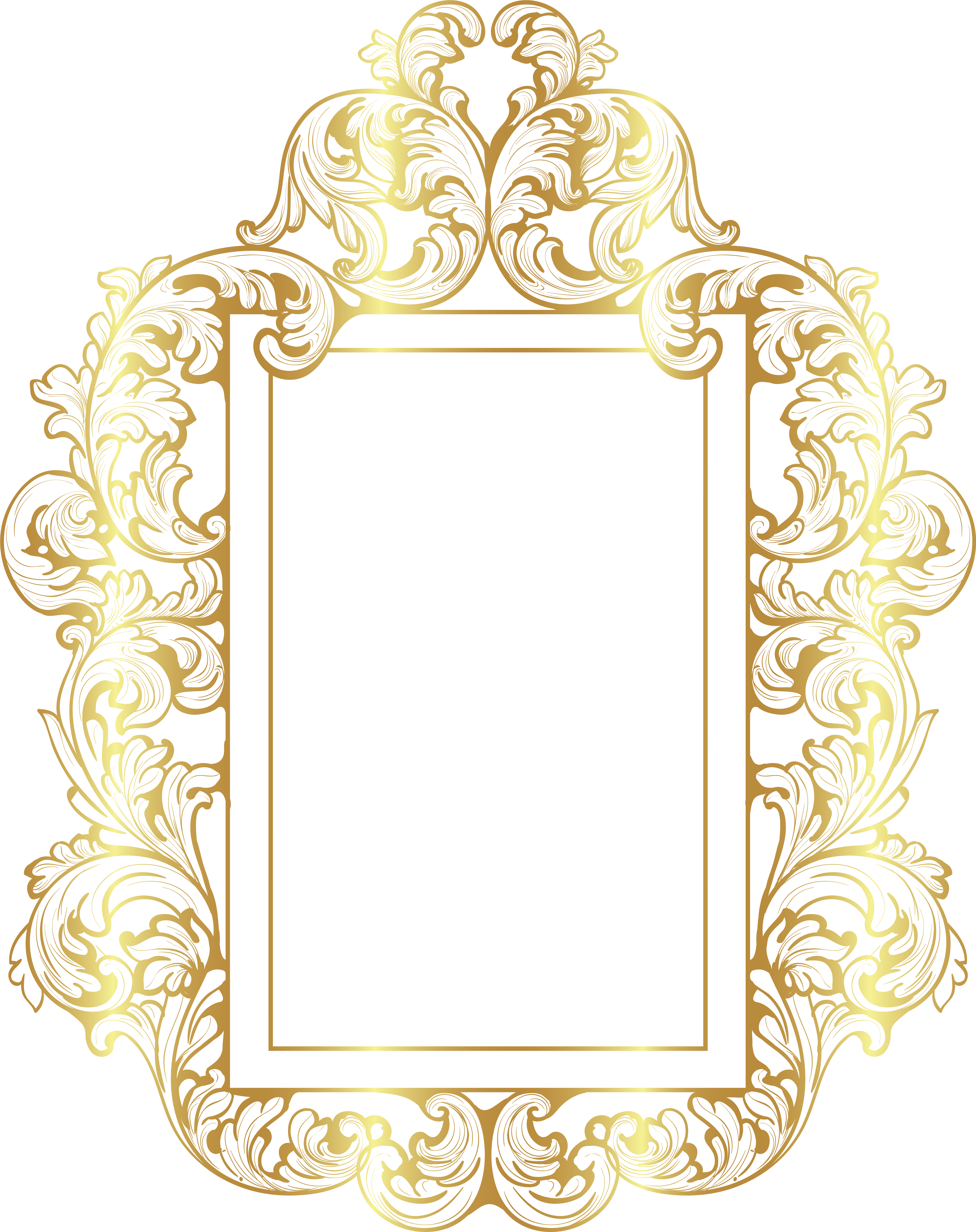 Decorative Gold Frame Border Clipart Image - Png Download (6363x8000), Png Download