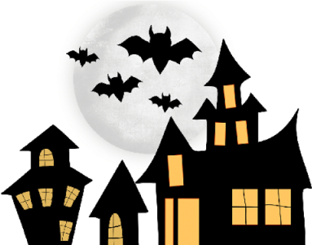 Haunted House Clipart Fancy - Cartoon Halloween Moon - Png Download (640x480), Png Download