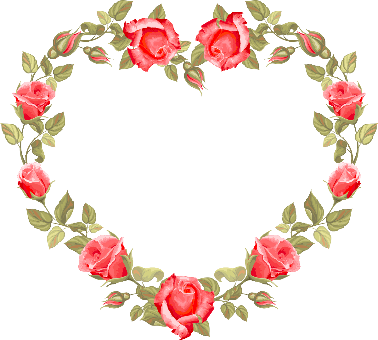 Wedding Invitation Heart Clip Art Love Roses - Dil Shape Me Flowers - Png Download (1200x1200), Png Download