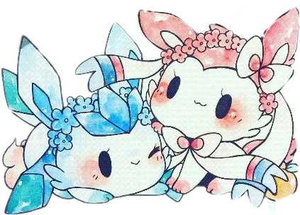 #sylveon #glaceon #pokemon #kawaii #hermanas - ภาพ โปเก ม่อน สี น้ำ Clipart (423x304), Png Download