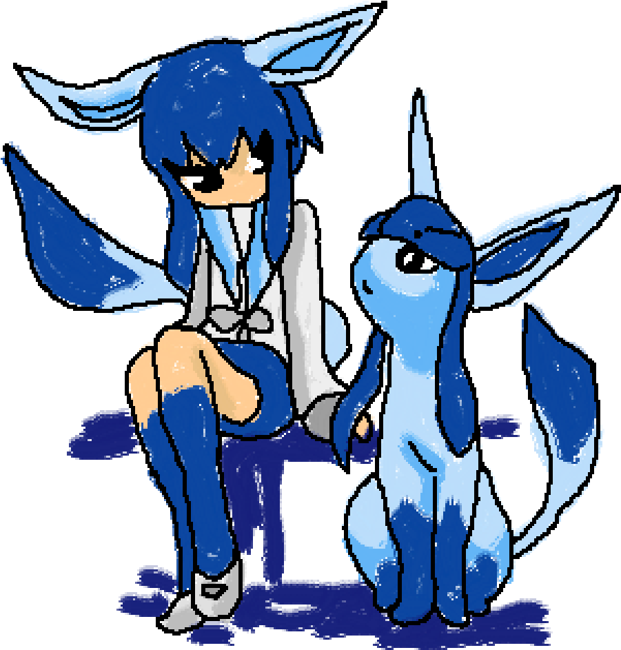 Glaceon Pokemon And Human - Eevee Anime Human Cosplay Clipart (1020x1200), Png Download