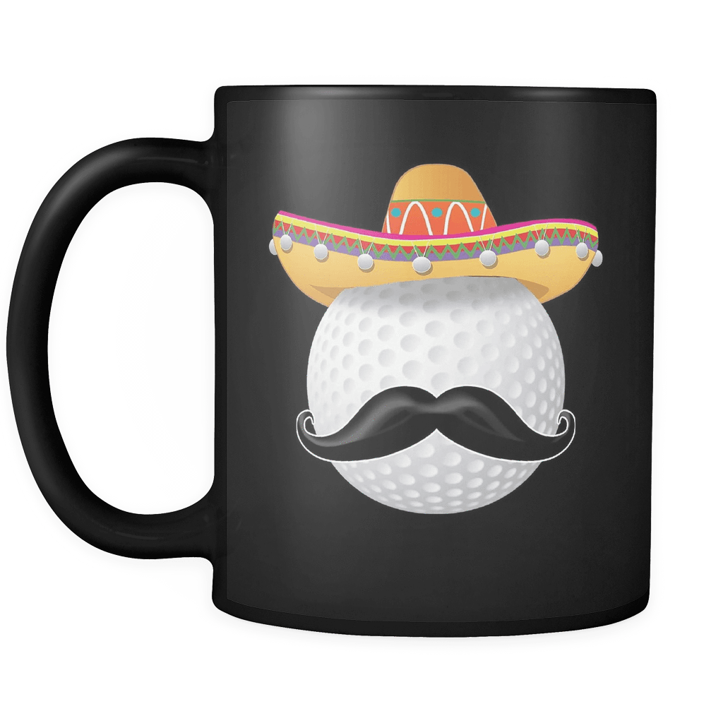 Robustcreative-funny Golf Ball Mustache Mexican Sport - Mug Clipart (1024x1024), Png Download