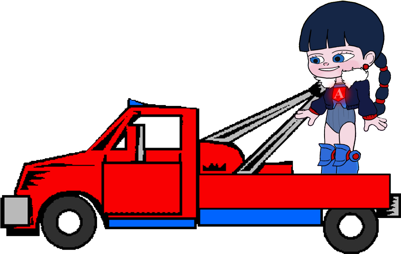 Adorabeezle In A Tow Truck - Cartoon Clipart (1392x883), Png Download