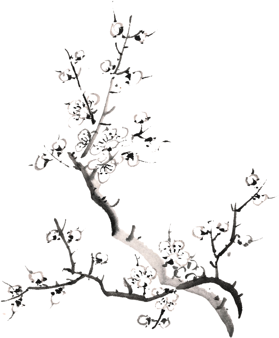 Twig Drawing Ink - 國畫 水墨畫 梅花 Clipart (650x762), Png Download