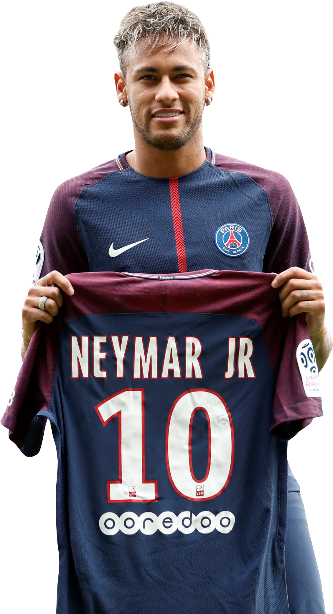 Neymar Football Render 39534 Footyrenders - Neymar Jr 2017 Paris Clipart (1130x2085), Png Download