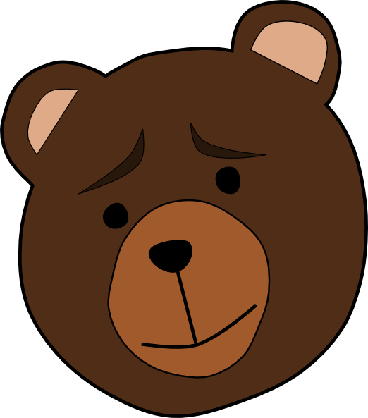 Cartoon Bear Face - Sad Bear Face Cartoon Clipart (522x593), Png Download