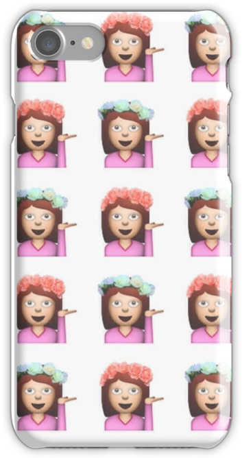 Sassy Hula Girl Emoji Pattern Iphone Cases Skins Png - Smartphone Clipart (500x667), Png Download