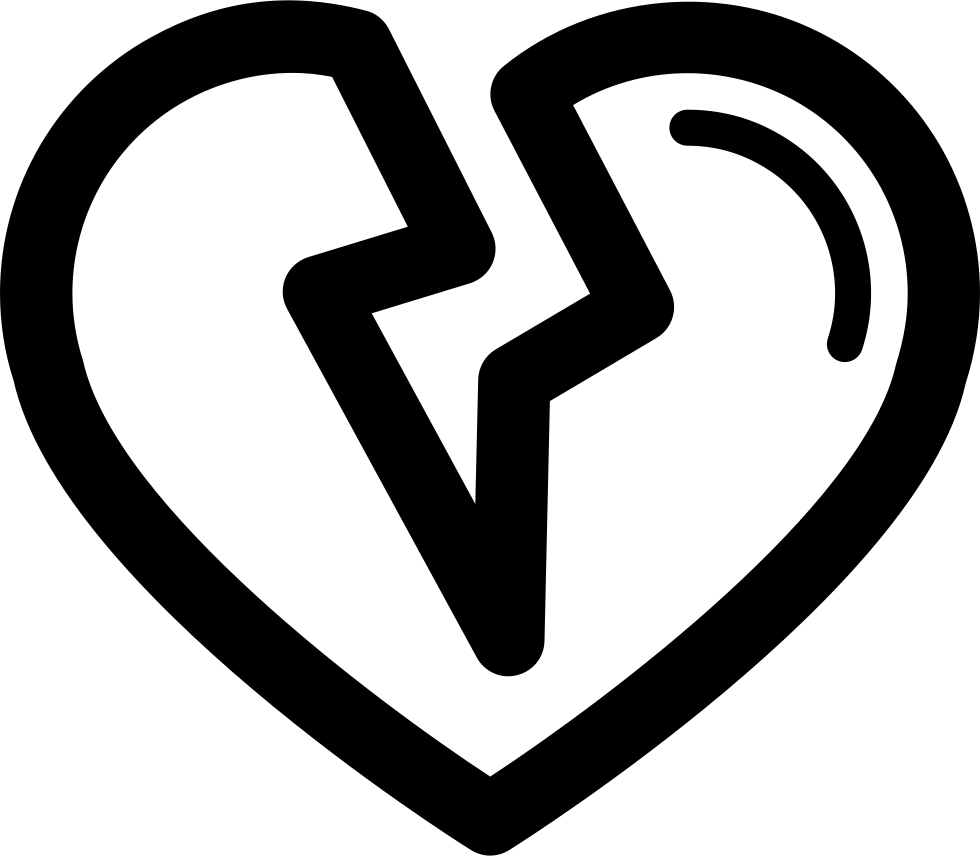 Broken Heart Outline Png - Heartbroken Png Clipart (980x856), Png Download