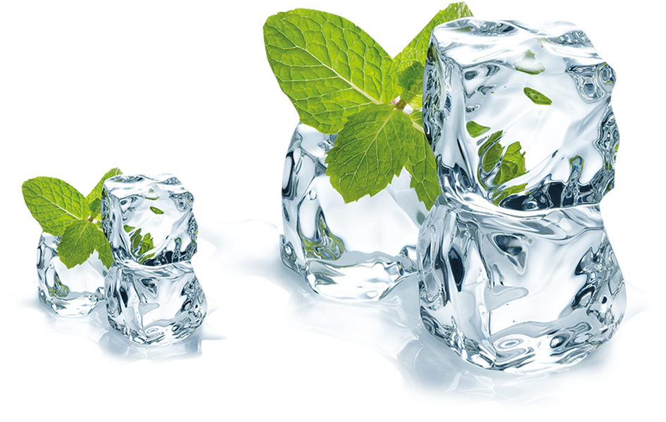 Cube Menthol Spicata Ice Juice Mentha Mint Clipart - Ice Cube With Mint Leaf - Png Download (945x945), Png Download