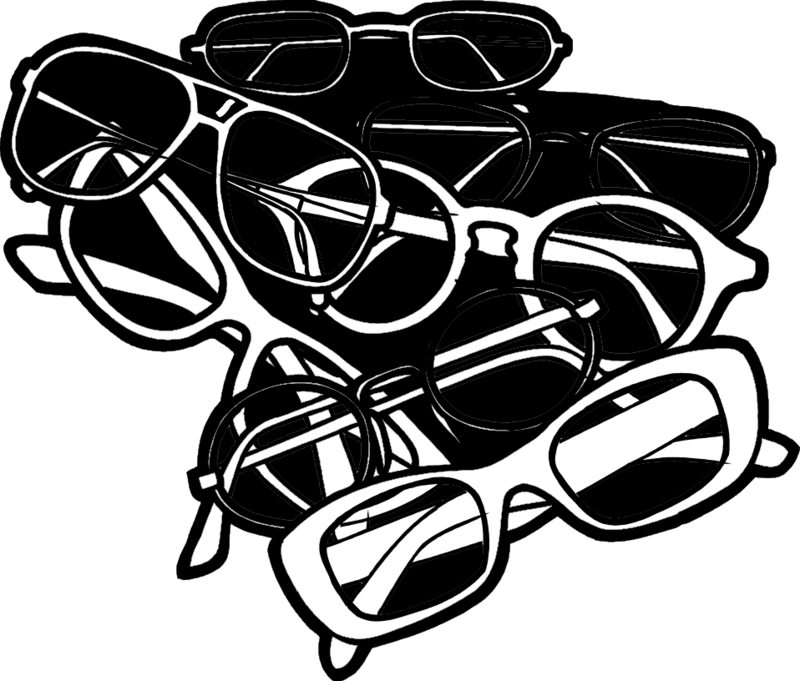 How To Draw Sunglasses - Sunglasses Pile Clipart (800x681), Png Download