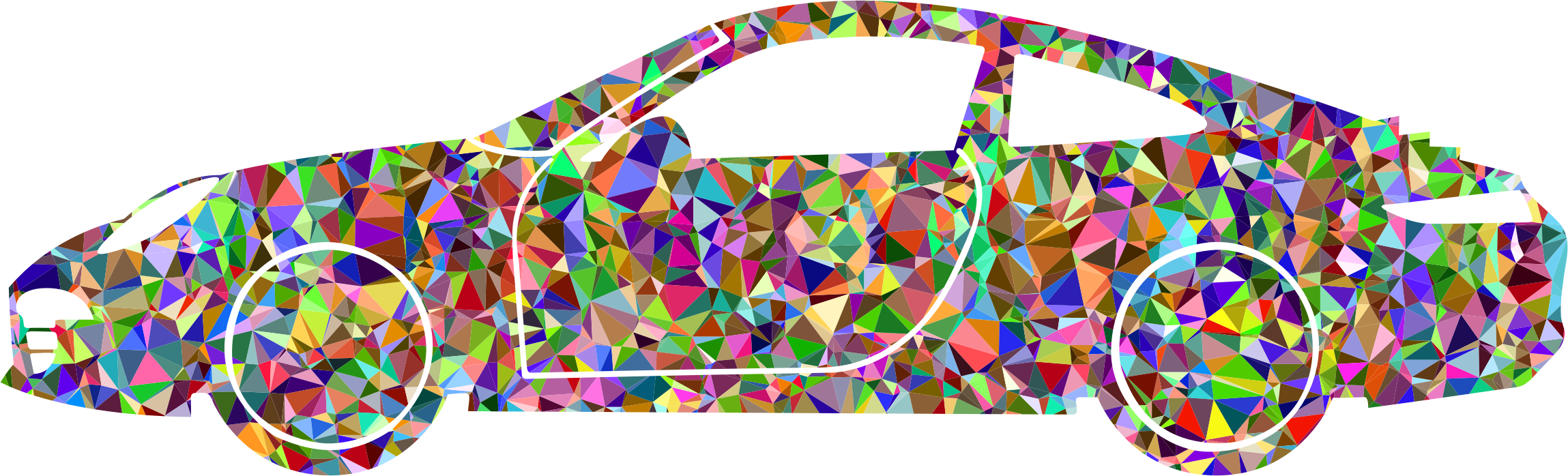 This Free Icons Png Design Of Chromatic Gem Porsche - Polygon Car Art Clipart (2298x698), Png Download