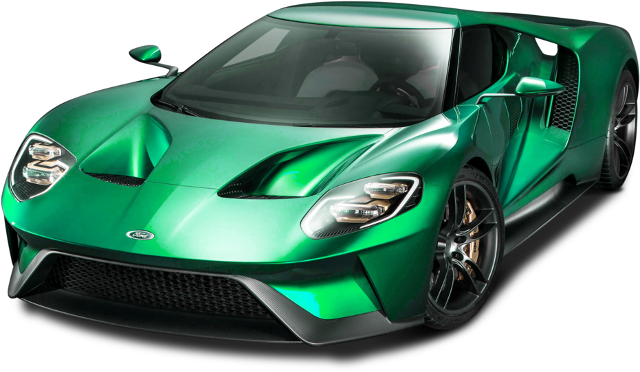 Green Sports Car - Ford Gt Png Clipart (970x600), Png Download