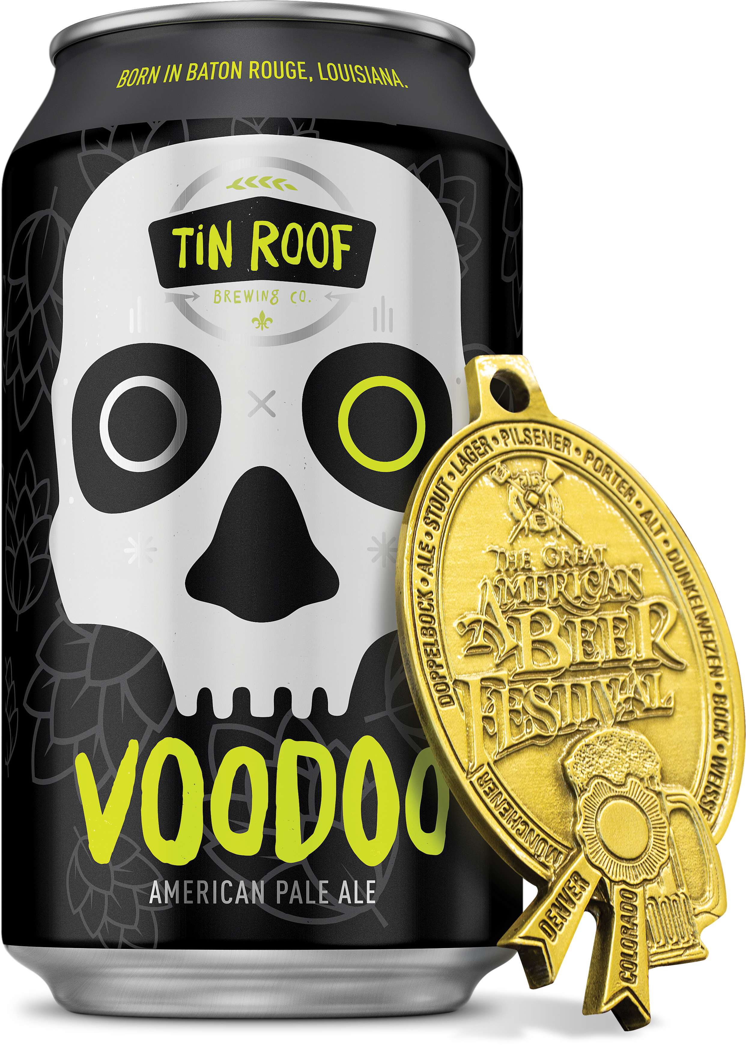 Can W/medal - Tin Roof Voodoo Pale Ale Clipart (3408x4458), Png Download