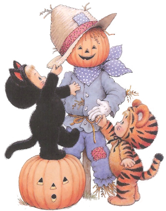 Scarecrow Clipart Vintage , Png Download - Cute Halloween Transparent Png (545x690), Png Download