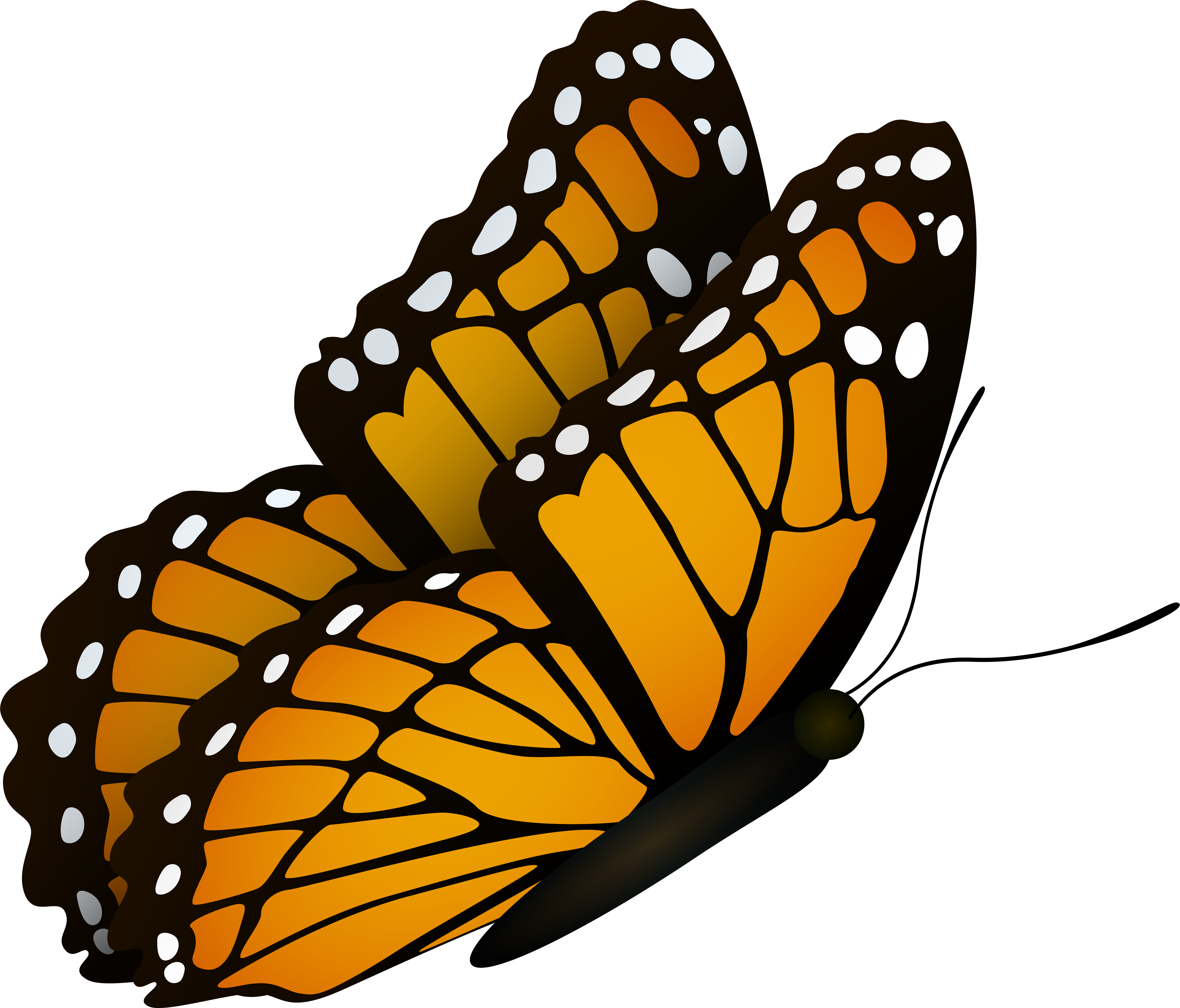 Flying Butterfly Clipart Image - Png Download (8000x6855), Png Download