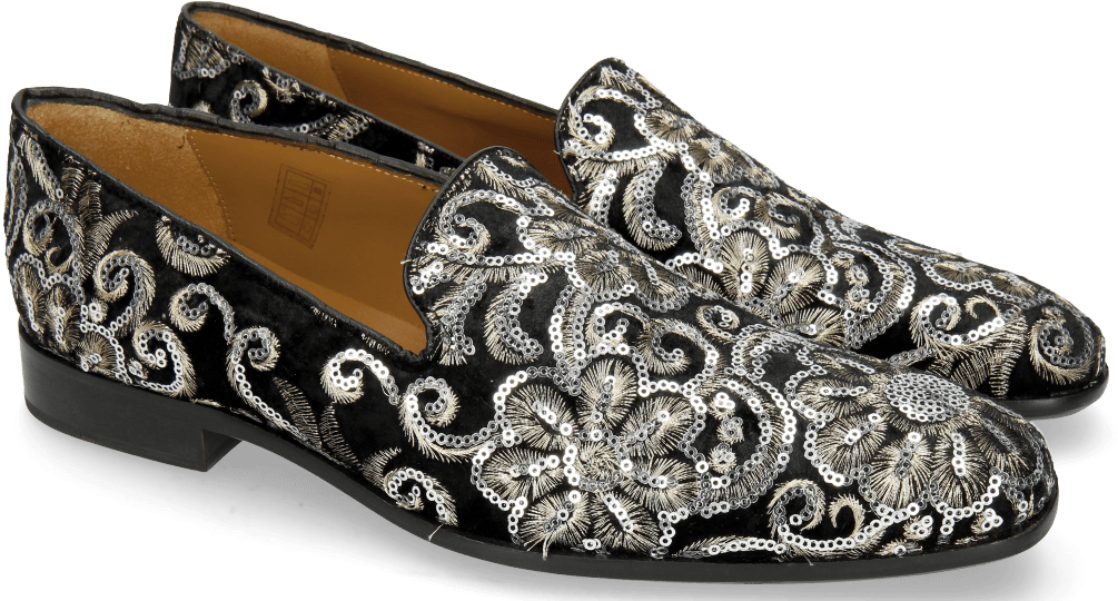 Loafers Prince 1 Textile Zardosi Black - Slip-on Shoe Clipart (1024x1024), Png Download