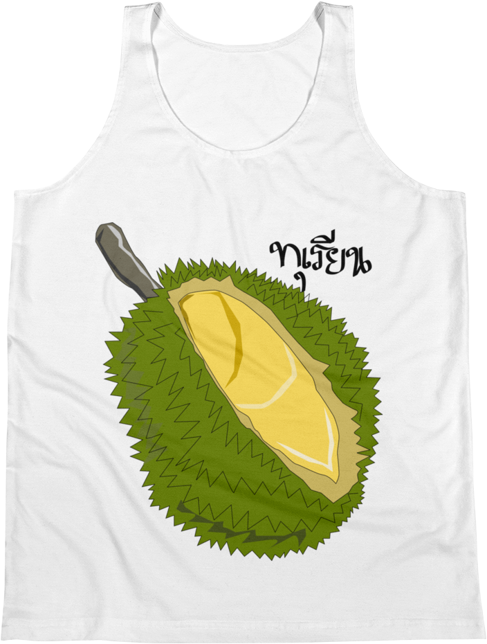 Unisex Tank Top Durian Thai King Fruit - Cartoon Picture Of A Jackfruit Clipart (704x930), Png Download