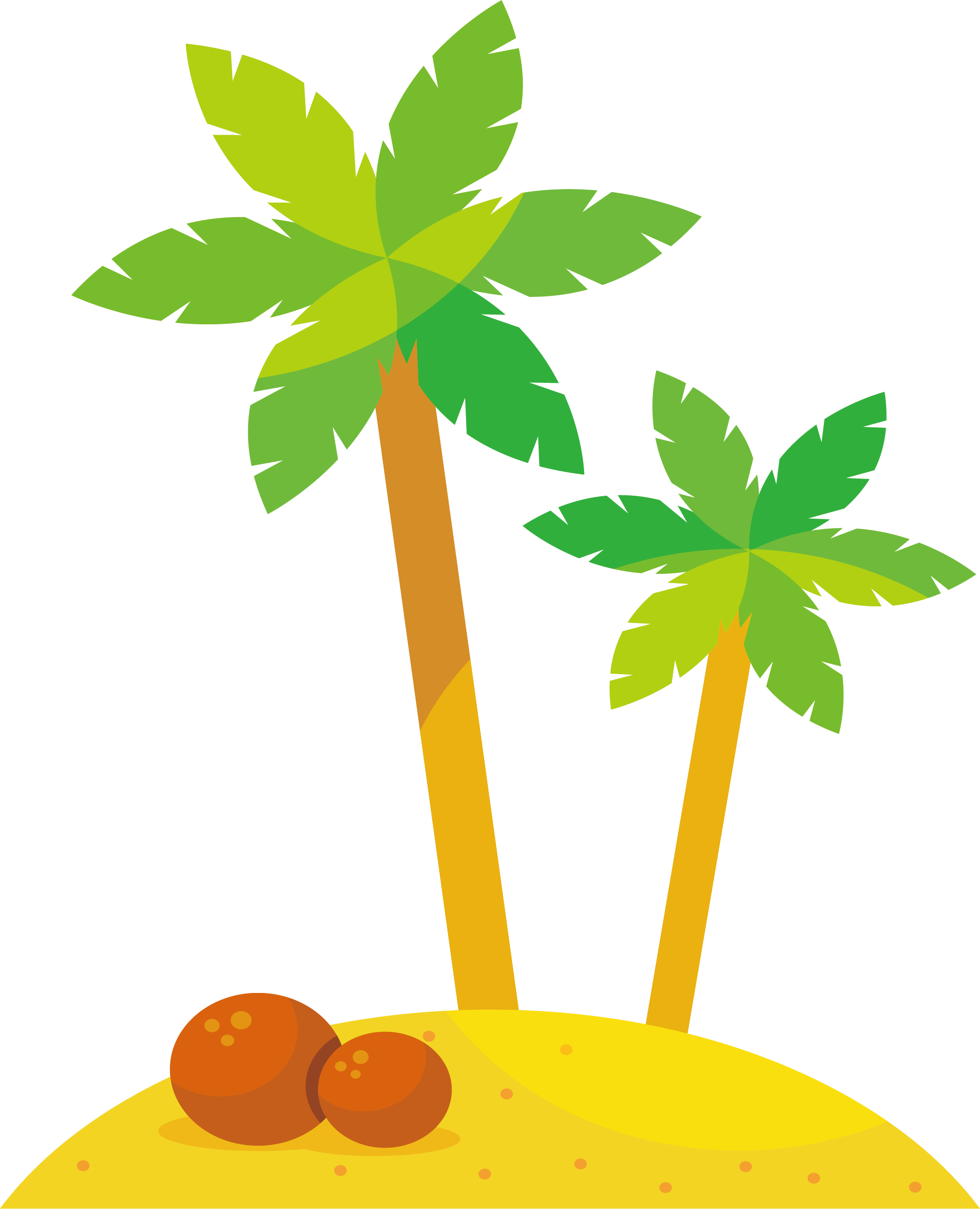 Coconut Tree Png Free Download - Coconut Tree Cartoon Png Clipart (2109x2602), Png Download