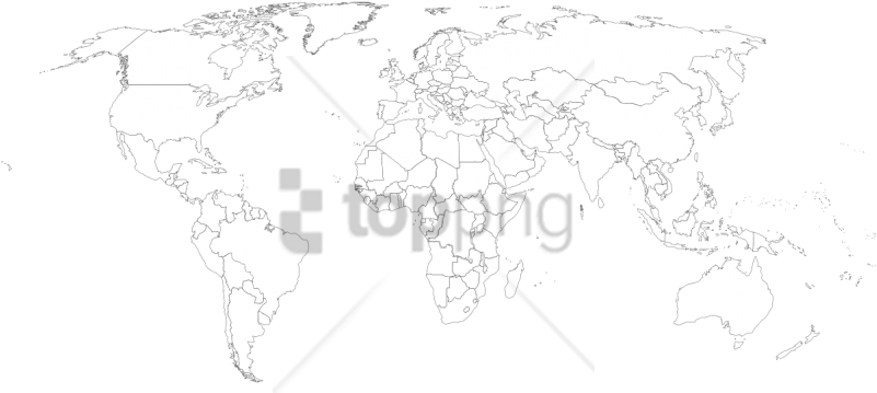 Free Png Blank Color World Map Png Png Image With Transparent - World Map Vector Clipart (850x437), Png Download