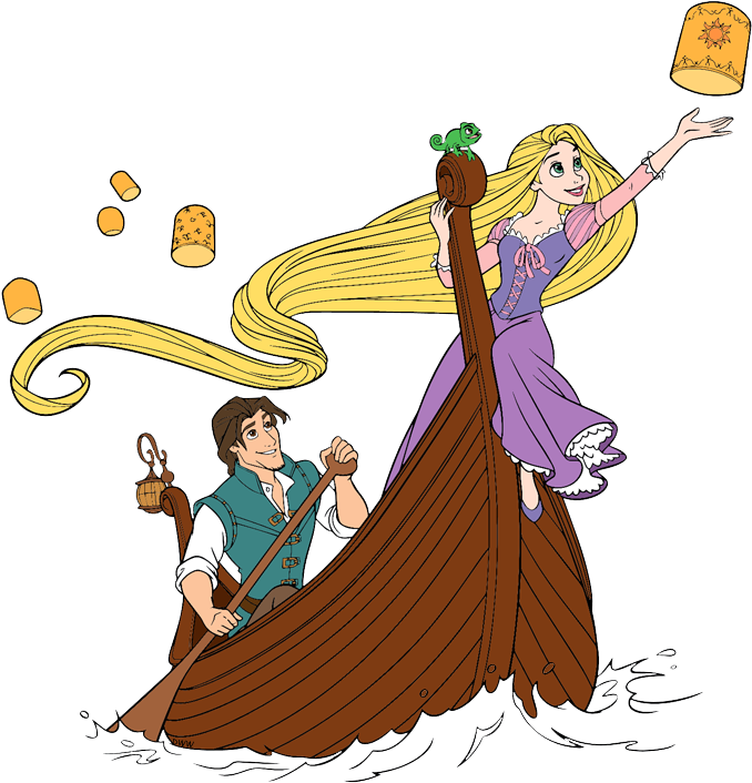 Tangled Clip Lantern Festival - Rapunzel And Flynn Clipart - Png Download (700x726), Png Download