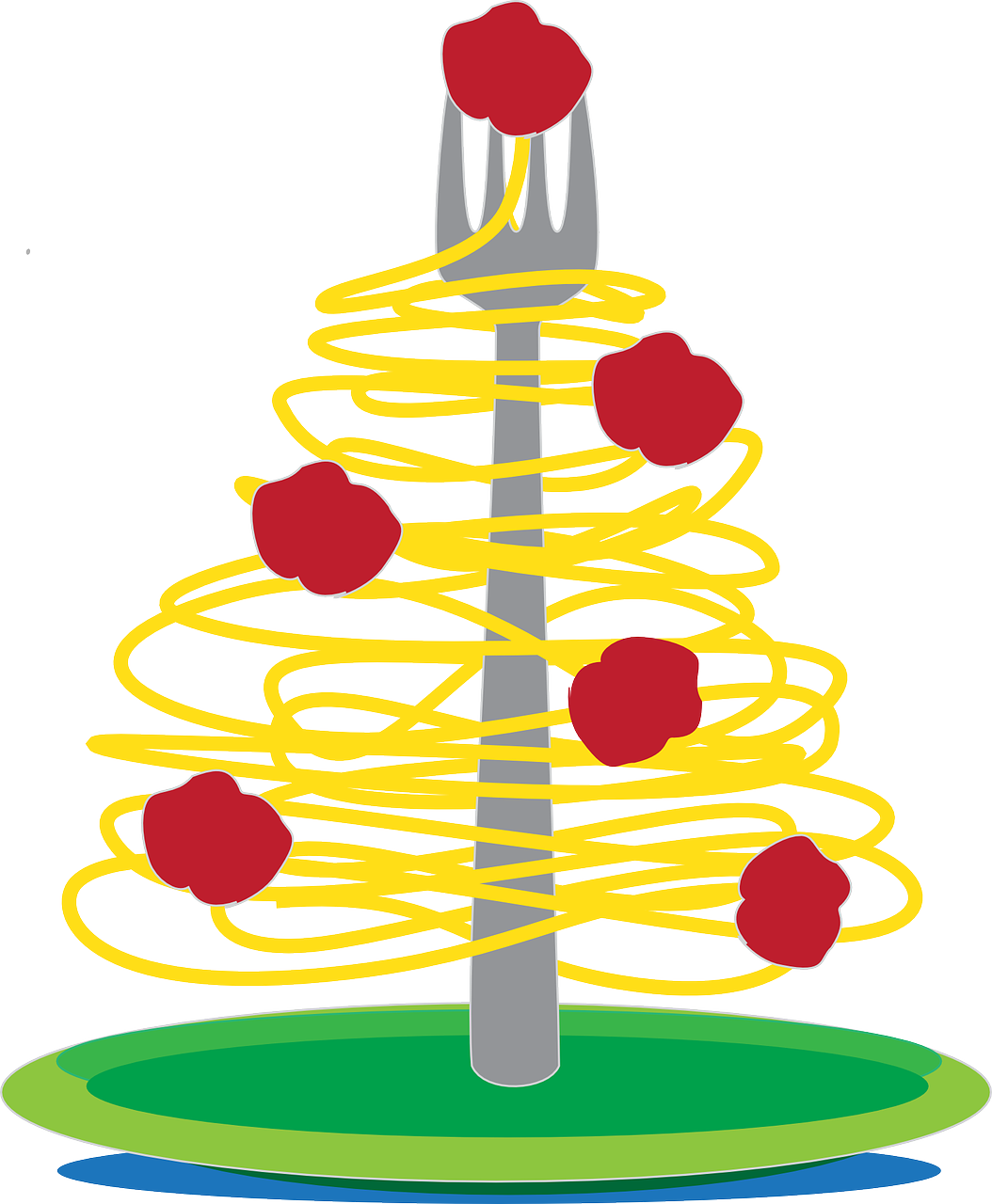Spaghetti Meatballs Meal Pasta Png Image - Spaghetti And Meatball Christmas Tree Clipart (1054x1280), Png Download
