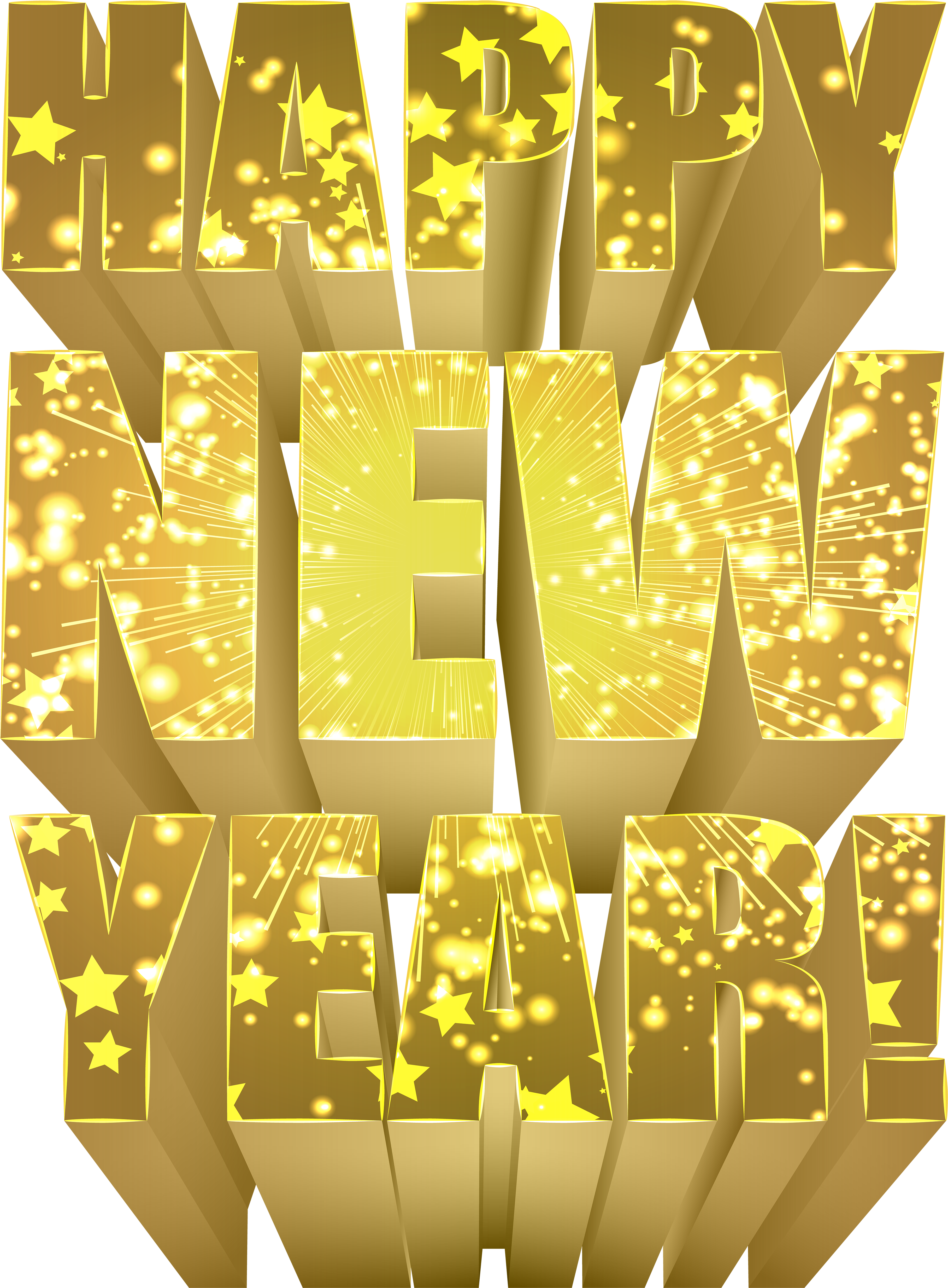 Happy New Year Gold Png Clip Art Image - Happy New Year Gold Png Transparent Png (3694x5000), Png Download
