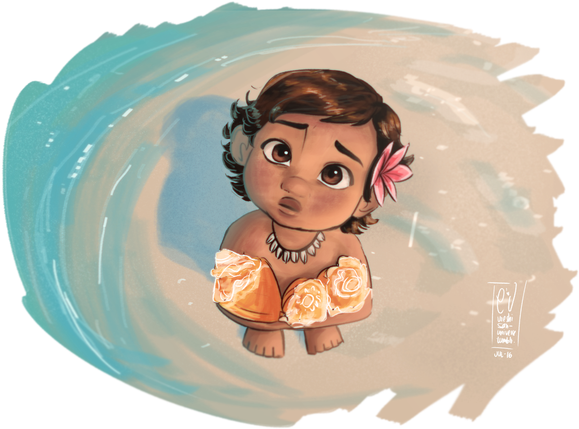 Ureshisan Universe🎃 On Twitter - Baby Moana Transparent Background Clipart (1191x882), Png Download