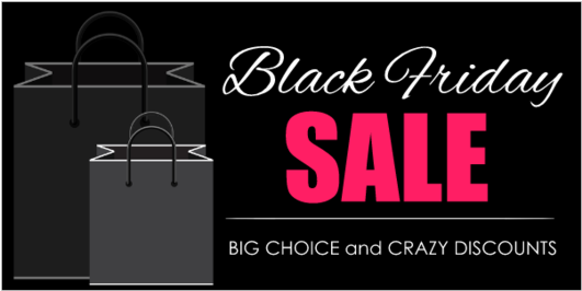 Black Shopping Bags - Black Friday Sale Banner Clipart (560x560), Png Download