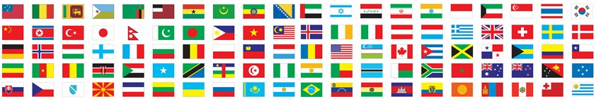 International Flag Banner 15 International Flags Banner - Banner Flags Of The World Clipart (980x342), Png Download
