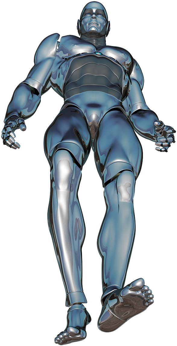 Man Above Robot Cyborg Android Png Image - Illustration Clipart (1240x1280), Png Download