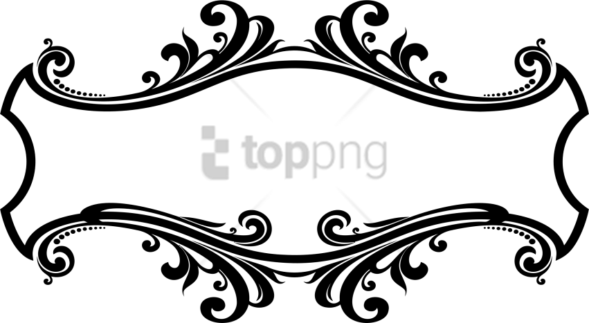 Free Png Download Decorative Png Png Images Background - Border Design Png Black And White Clipart (851x467), Png Download