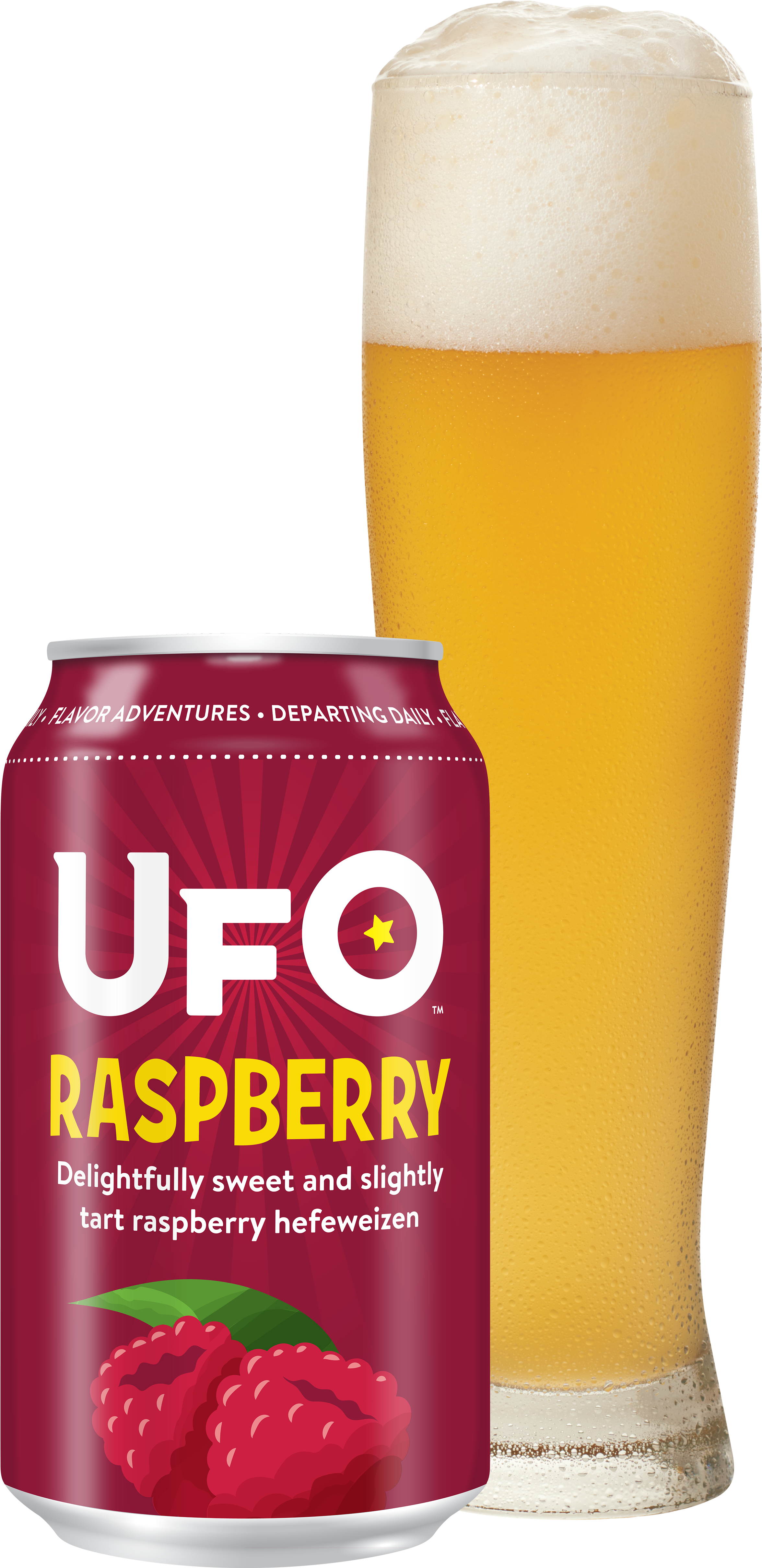 Ufo Raspberry 12oz Can & Glass, Pdf - Wheat Beer Clipart (2400x4877), Png Download