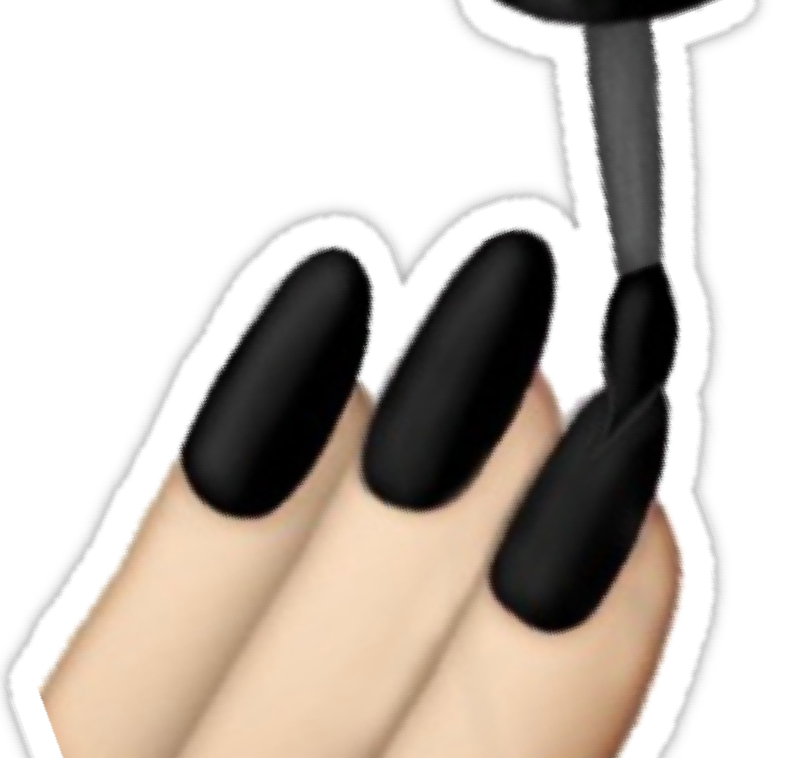 Black Nails Emoji Stickers By Lazyville - Black Nails Emoji Png Clipart (790x758), Png Download