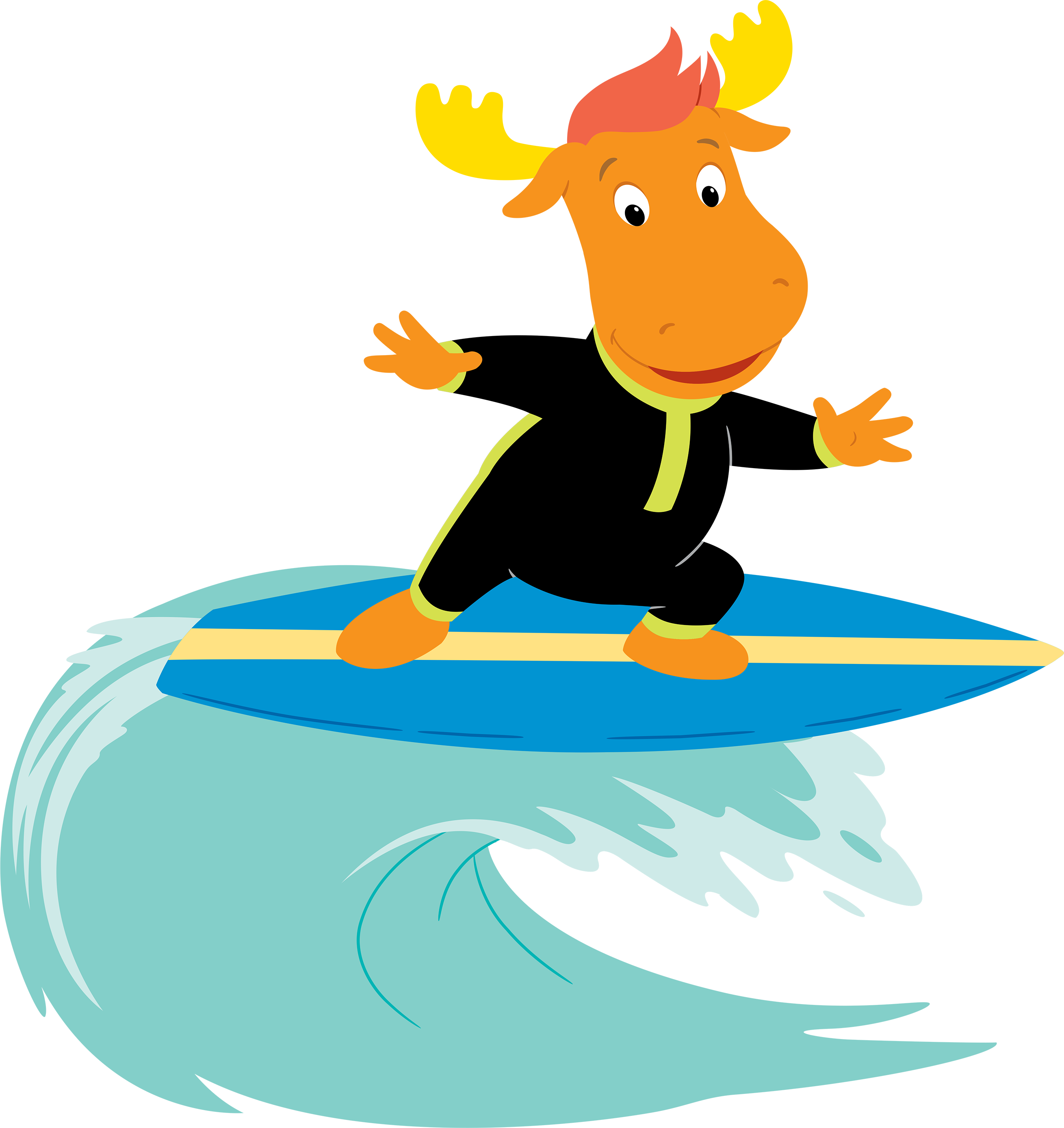 Surfing Png Transparent Images - Tyrone Backyardigans Surfing Clipart (2619x2776), Png Download