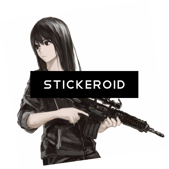 Anime Gun Png - Transparent Png Anime Girl Png Clipart (563x564), Png Download