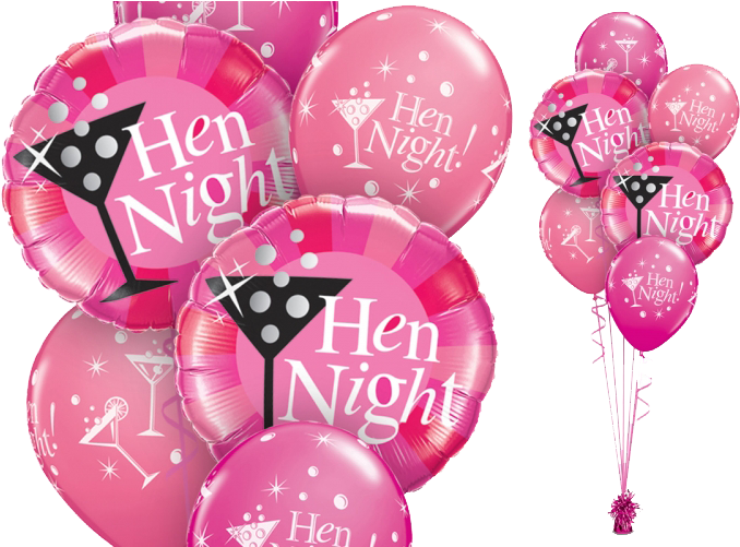 Cheap Party Supplies - Hen Party Balloon Display Clipart (678x501), Png Download